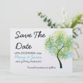 Spring Wedding Swirly Tree "Save the Date" Save The Date (Staand voorkant)