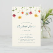 Spring Whimsical Wildbloemen Geel Girl Birthday Kaart (Staand voorkant)