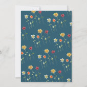 Spring Whimsical Wildbloemen Geel Girl Birthday Kaart (Achterkant)