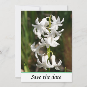 Spring White Bell Flora Flat Save The Date Kaart