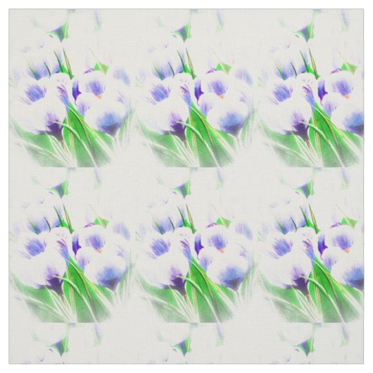 Spring White Crocus Stof (Swatch)