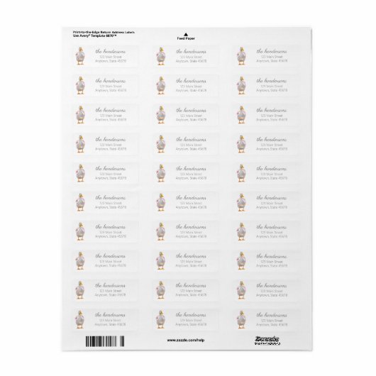 Spring White Duck met Floral Wreath Etiket (Full Sheet)