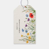 Spring Wild Flower Meadow Wedding Cadeaulabel (Achterkant)