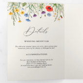 Spring Wild Flower Meadow Wedding Drieluik Aankondiging (Binnenzijde eerst)
