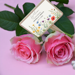 Spring Wild Flower Meadow Wedding Rechthoekige Sticker