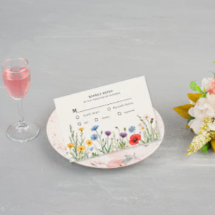 Spring Wild Flower Meadow Wedding RSVP Kaartje