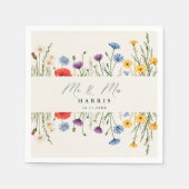 Spring Wild Flower Meadow Wedding Servet (Voorkant)