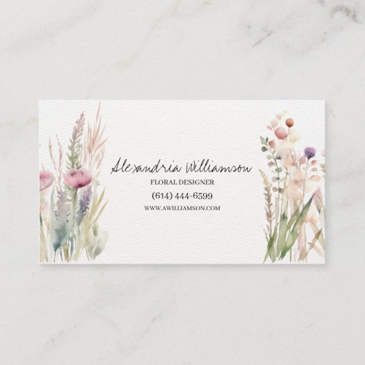 Spring Wildbloemen dubbelzijdig Visitekaartje (Achterkant)