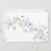 Spring Wildbloemen Paarse roze bruiloft Save The Date (Achterkant)