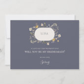 Spring Wilde Paars Bridesmaid-conceptkaart Kaart (Achterkant)