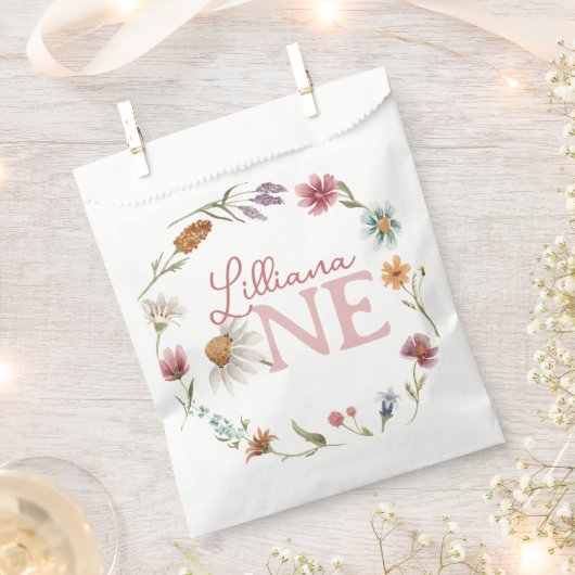 Spring Wildflower 1e verjaardagsfeestje Bedankzakje (Geknipt)