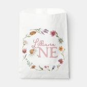 Spring Wildflower 1e verjaardagsfeestje Bedankzakje (Voorkant)