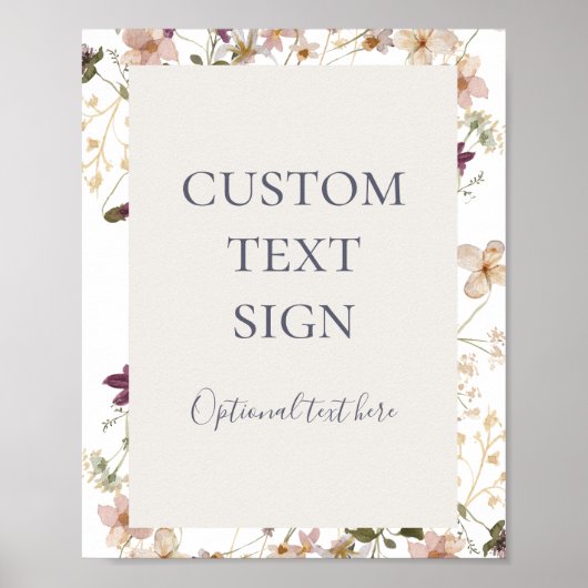 Spring Wildflower | Aangepaste witte kaarten en ca Poster (Voorkant)