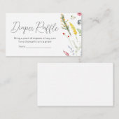 Spring Wildflower Baby in Bloom Luier Raffle Informatiekaartje (Voorkant / Achterkant)