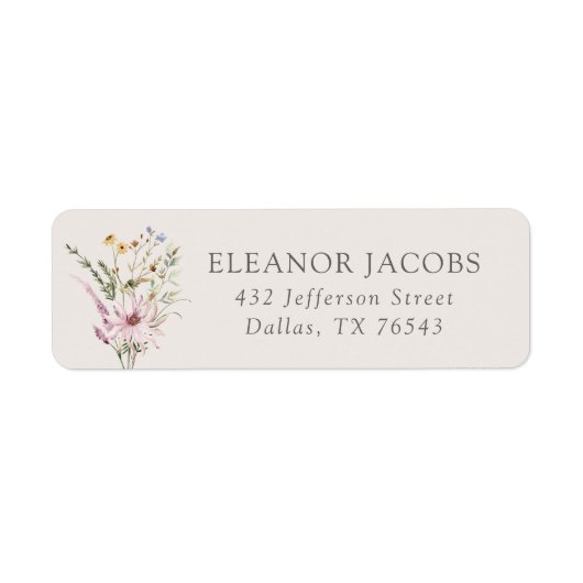 Spring Wildflower Baby shower retouradres Etiket (Voorkant)
