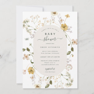 Spring Wildflower Baby shower Uitnodiging Kaart