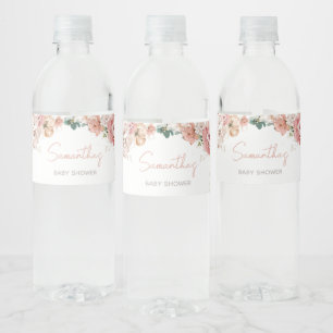 Spring Wildflower Baby shower Waterfles Etiket