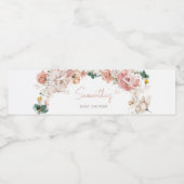 Spring Wildflower Baby shower Waterfles Etiket (Enkel label)