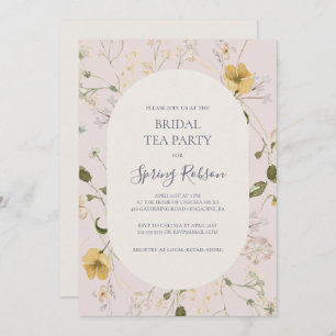 Spring Wildflower Blush Bridal Tea Party Kaart