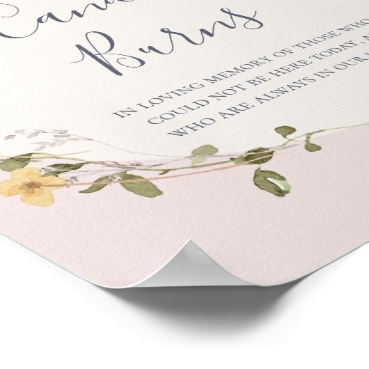 Spring Wildflower Blush deze kaars brandt bruiloft Poster (Hoek)