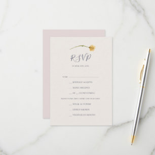 Spring Wildflower Blush Menu Choice RSVP-kaart