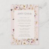 Spring Wildflower | Blush Schedule of Events Card Informatiekaartje (Voorkant)