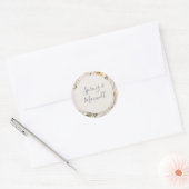 Spring Wildflower | Blush Weddenschap Envelope-zeg Ronde Sticker (Envelop)