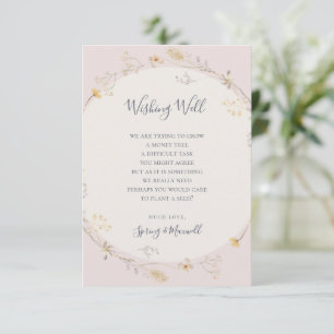 Spring Wildflower Blush Weddenschap goed Informatiekaartje
