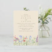 Spring Wildflower Boho Garden Wedding Kaart (Staand voorkant)