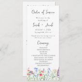 Spring Wildflower Boho Tuin Huwelijksprogramma Programma (Voorkant / Achterkant)
