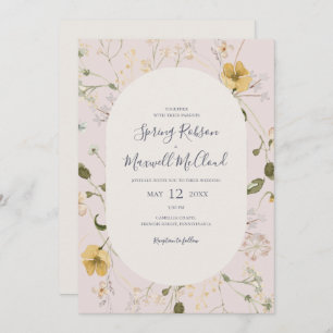 Spring Wildflower Casual bruiloft met stomheid Kaart