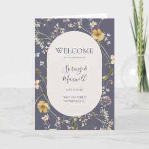Spring Wildflower Dusty Paars Folded Wedding Programma