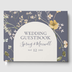 Spring Wildflower Dusty Paars Wedding Guest Boo Gastenboek