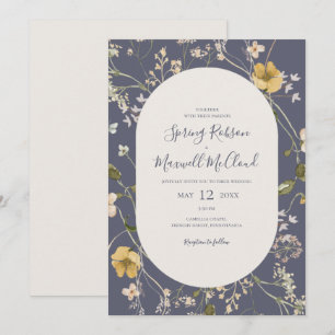 Spring Wildflower Dusty Paarse Casual bruiloft Kaart