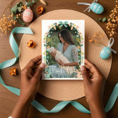 Spring Wildflower Easter Bunny Baby shower Bedankkaart