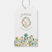 Spring Wildflower Easter Bunny Baby shower Cadeaulabel (Voorkant)