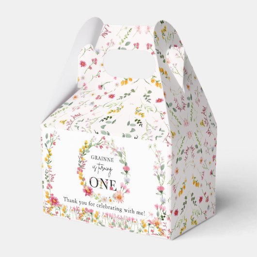 Spring Wildflower Eerste Verjaardagsfeestje Favor  Bedankdoosjes (Achterkant)