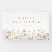 Spring Wildflower Field Baby shower Spandoek (Horizontaal)