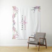 Spring Wildflower Floral Birthday Backdrop Banner Wandkleed (In situ)