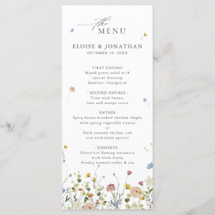 Spring Wildflower Garden Floral Minimalistische br Menu