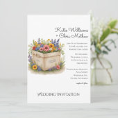 Spring Wildflower geschenkdoos QR Code Foto Bruilo Kaart (Staand voorkant)