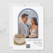 Spring Wildflower geschenkdoos QR Code Foto uitnod Kaart (Achterkant)