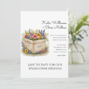 Spring Wildflower geschenkdoos QR Code Foto uitnod Kaart