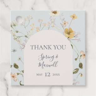 Spring Wildflower Licht blauw Dank u Bedankjes Labels