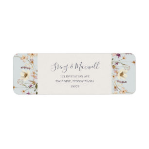 Spring Wildflower Licht blauw retouradres Etiket