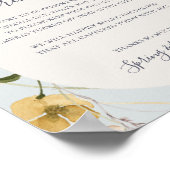 Spring Wildflower | Lichtblauw Unplugged Ceremony Poster (Hoek)