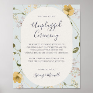 Spring Wildflower   Lichtblauw Unplugged Ceremony Poster