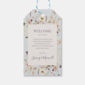 Spring Wildflower | Light Blue Wedding Welcome Cadeaulabel (Voorkant)
