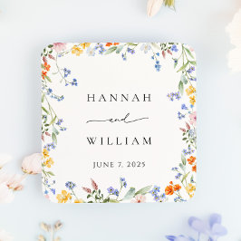 Spring Wildflower Lijst Garden Wedding Vierkante Sticker