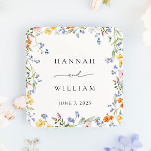 Spring Wildflower Lijst Garden Wedding Vierkante Sticker